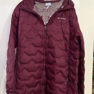 Columbia Women's Maroon/Burgundy 650 Down 35" Long Jacket